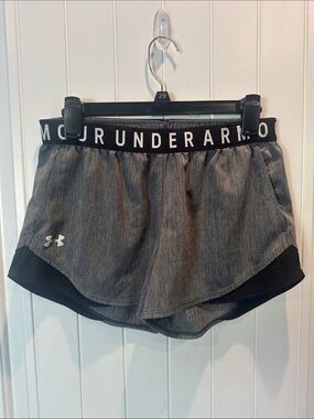 Under Armour Heather Gray Athletic Shorts with Black Waistband